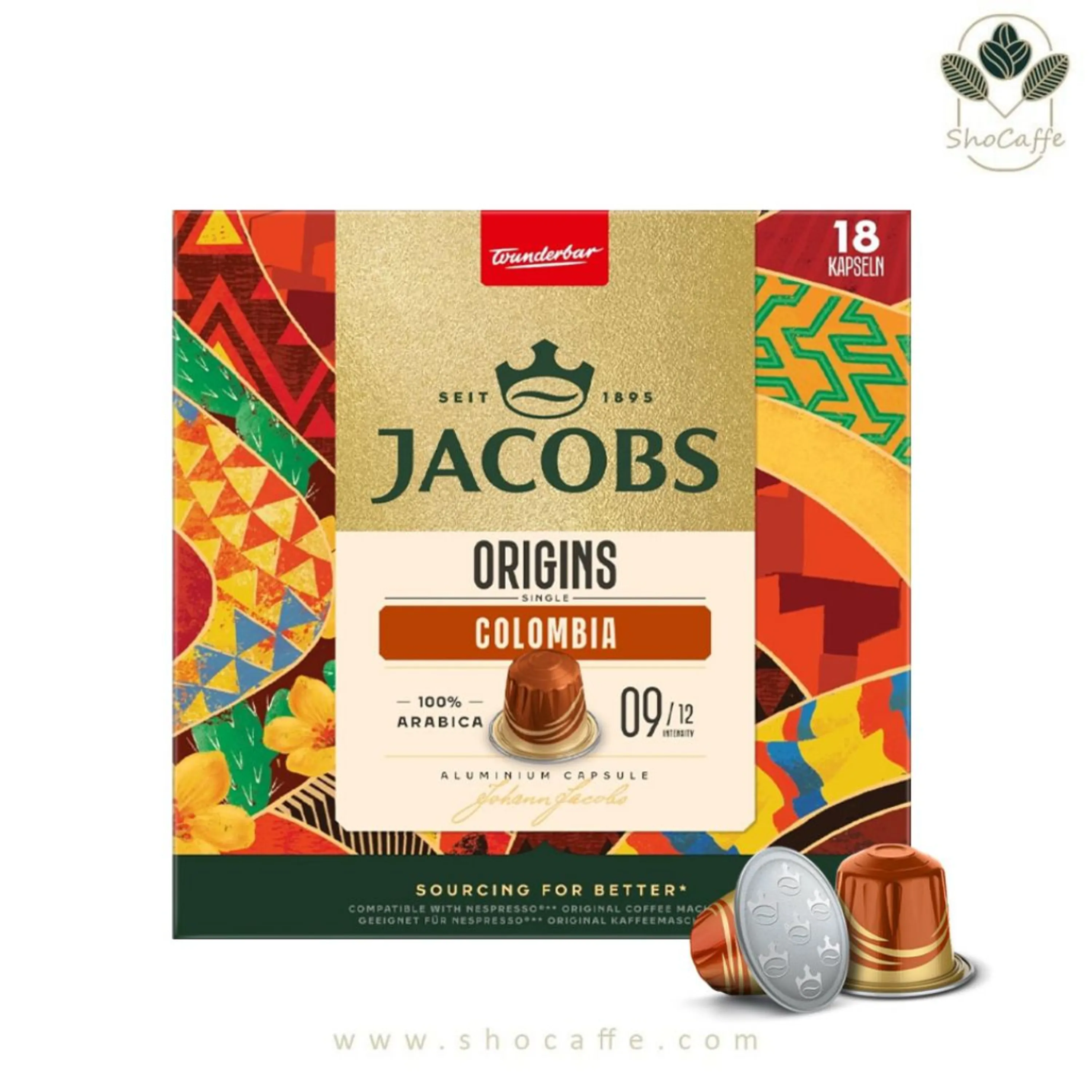 کپسول قهوه نسپرسو جاکوبز مدل کلمبیا Single Origins Colombia 9- هجده عددی